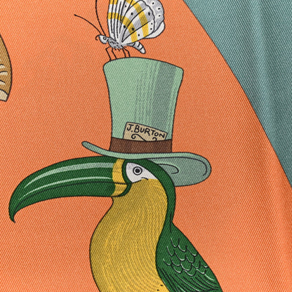 Hermes Silk Story 90 Scarf Abricot Beige Vert 6 of 7
