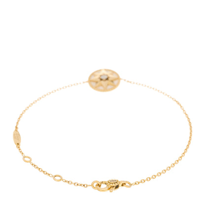 Christian Dior 18K Yellow Gold Diamond Mother of Pearl Rose Des Vents Bracelet 2 of 3