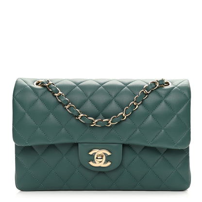 Chanel Lambskin Quilted Small Double Flap Green 1 of 11