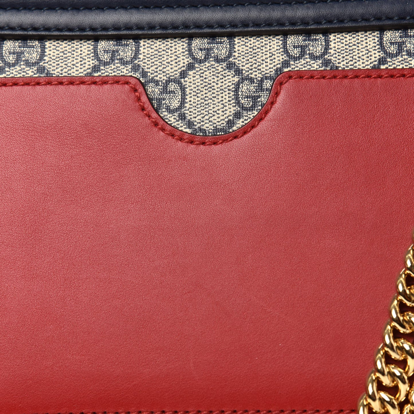 GG Supreme Monogram Calfskin Medium Padlock Shoulder Bag Beige Blue Mystic White Hibiscus Red