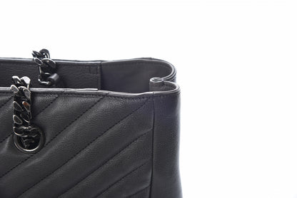 Saint Laurent Sheepskin Matelasse Chevron Large Monogram Shopping Bag Light Coal 22 of 22