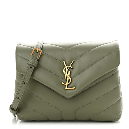 Saint Laurent Calfskin Y Quilted Monogram Toy Loulou Crossbody Bag Light Sage 1 of 11