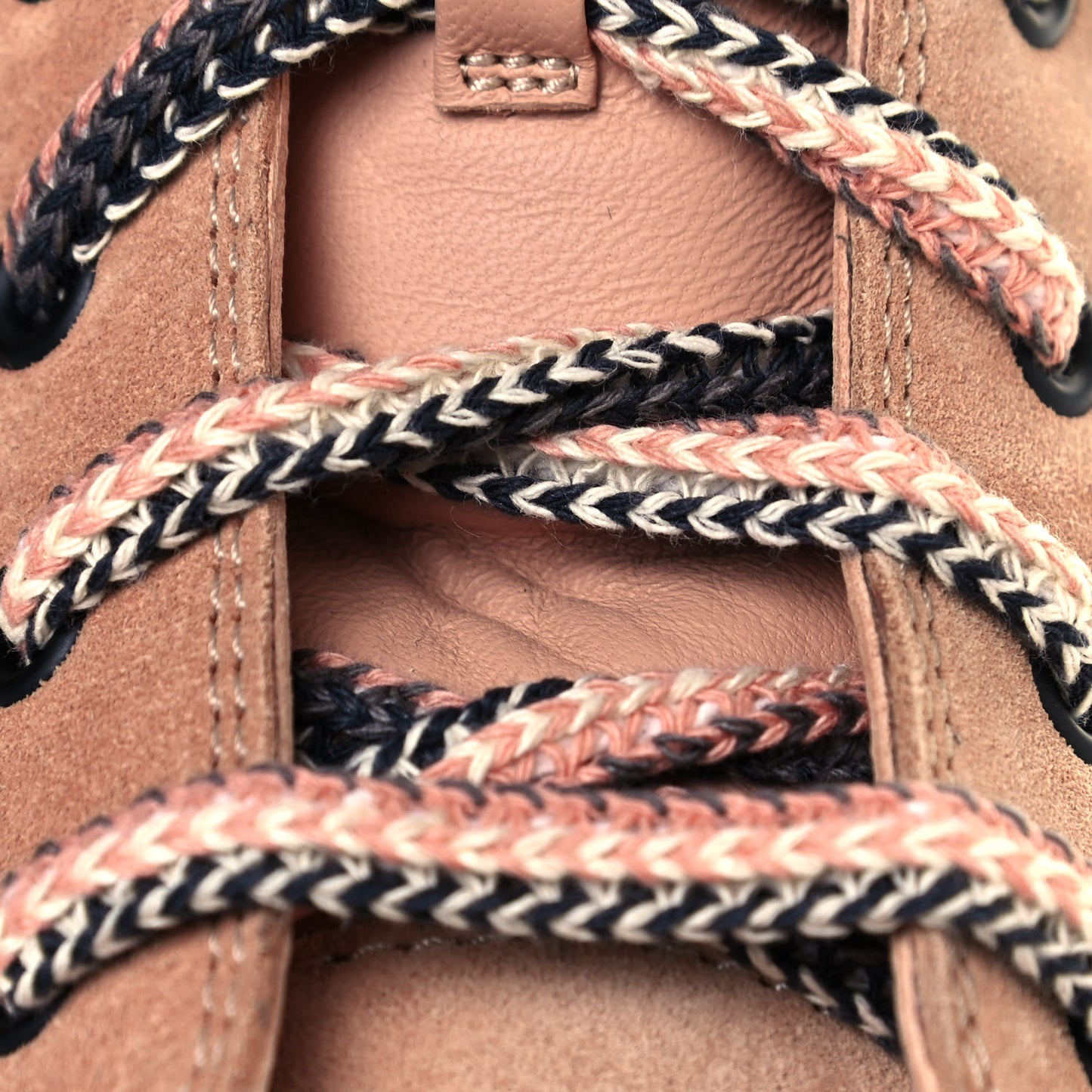 Suede Calfskin Lace Up Boots 36.5 Pink