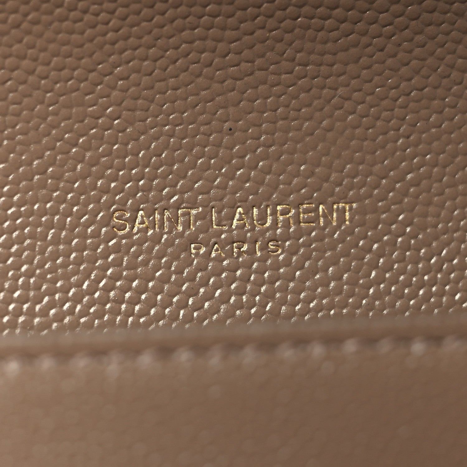 Saint Laurent Grain De Poudre Monogram Cassandra Chain Wallet Dark Beige 6 of 11