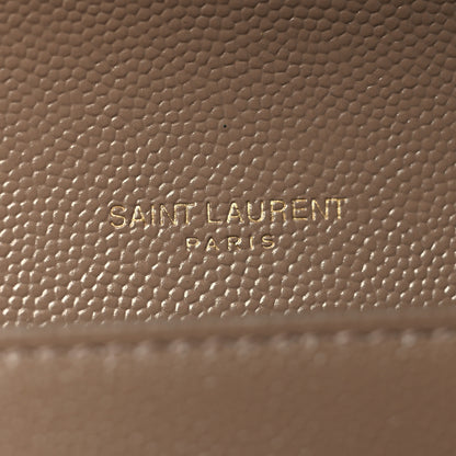 Saint Laurent Grain De Poudre Monogram Cassandra Chain Wallet Dark Beige 6 of 11