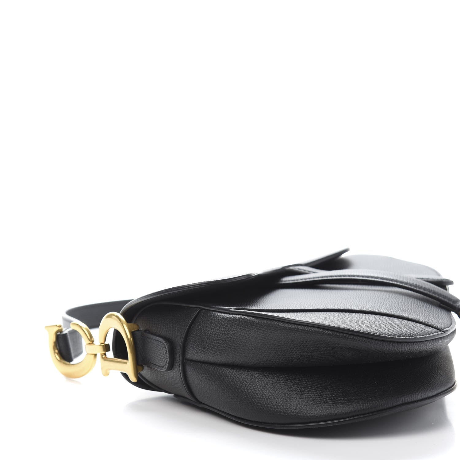 Christian Dior Grained Calfskin Saddle Bag Black 7 of 11