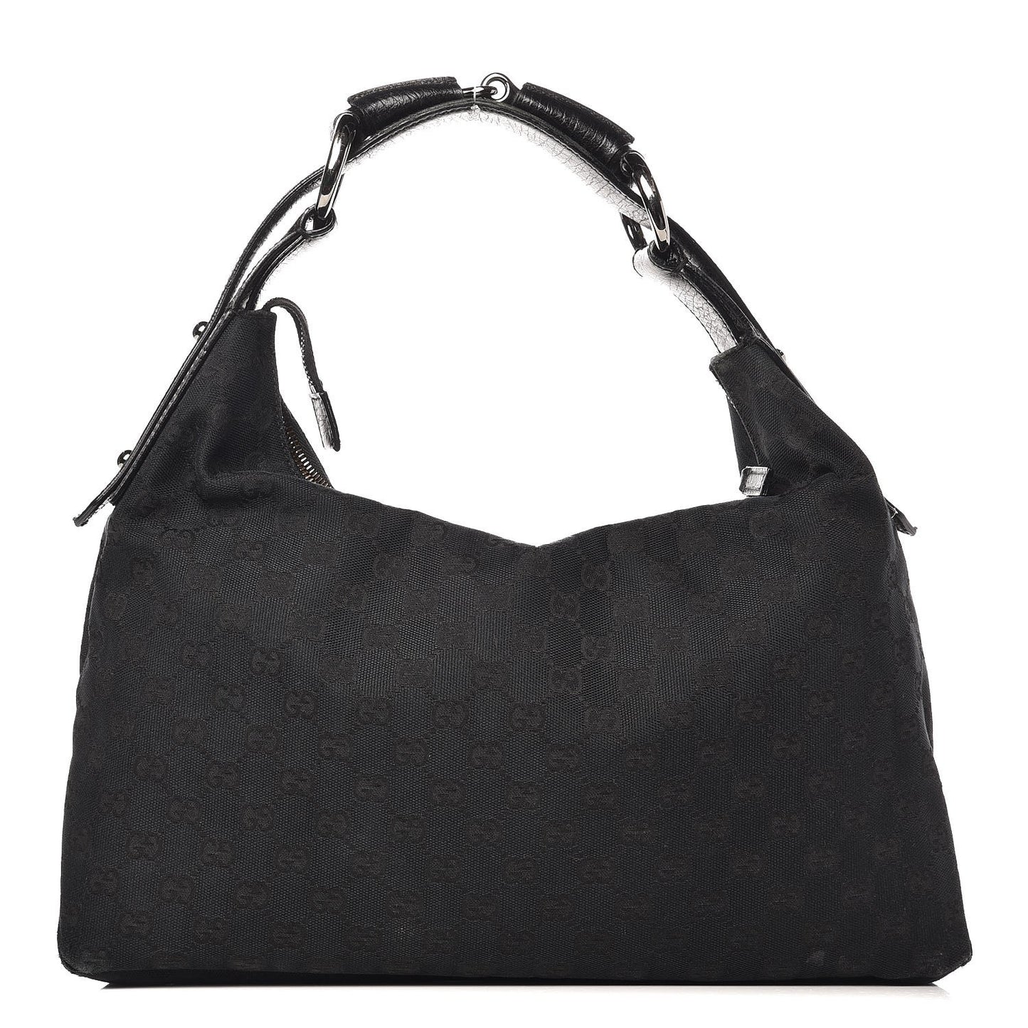 Monogram Large Horsebit Chain Hobo Black