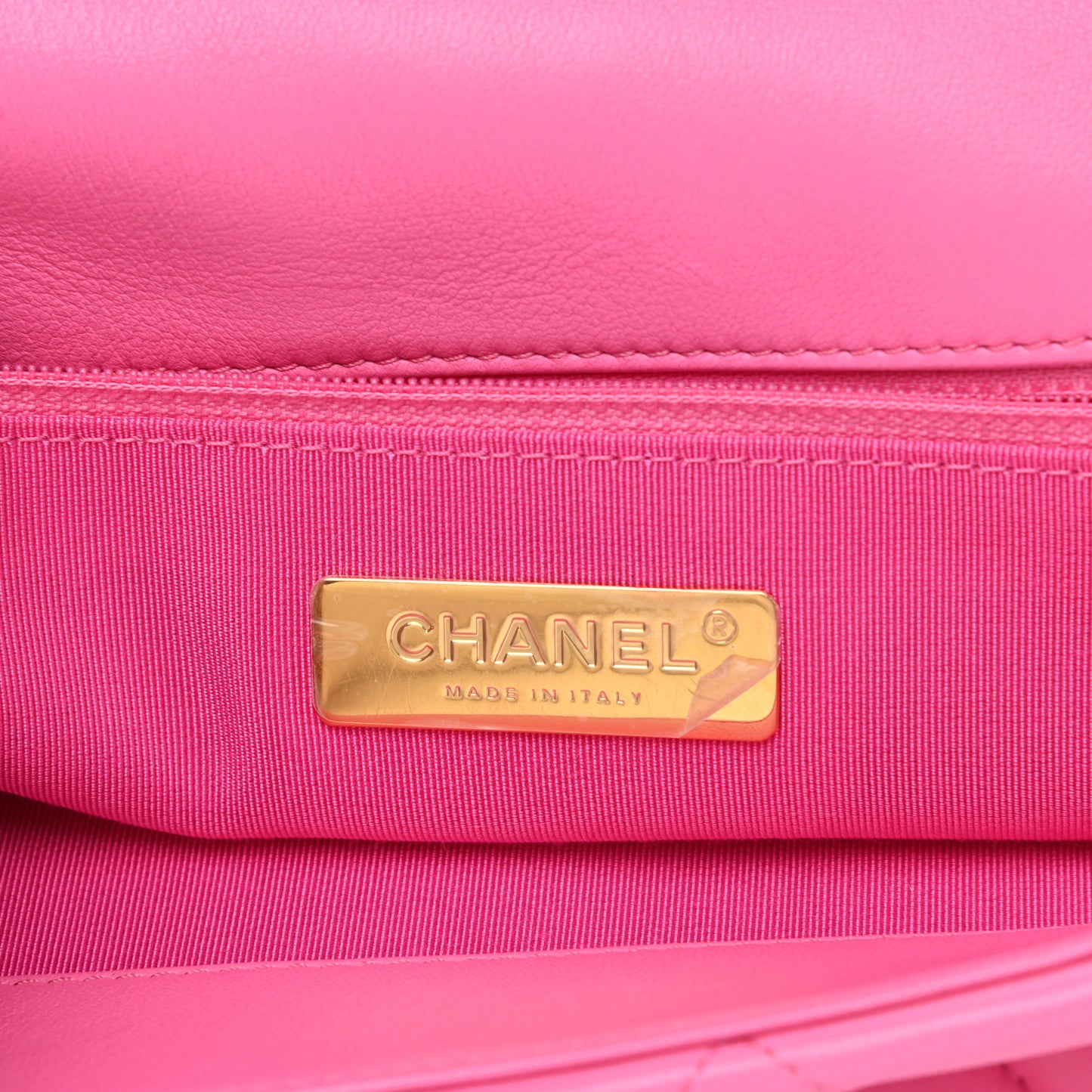 Lambskin Quilted Large Chanel 19 Flap Neon Pink