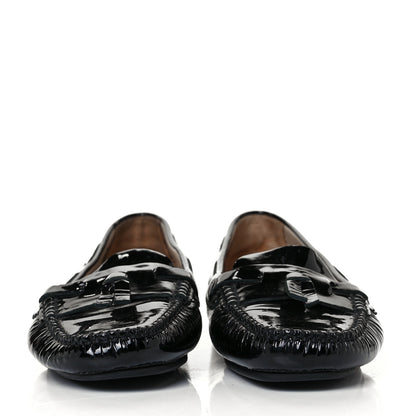 Chanel Patent CC Mocassin Loafers 38.5 Black 3 of 16