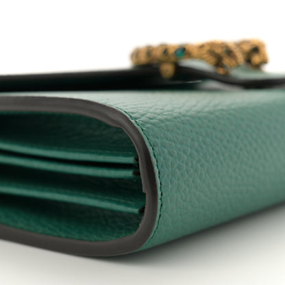 Gucci Calfskin Mini Dionysus Chain Wallet Emerald 10 of 13