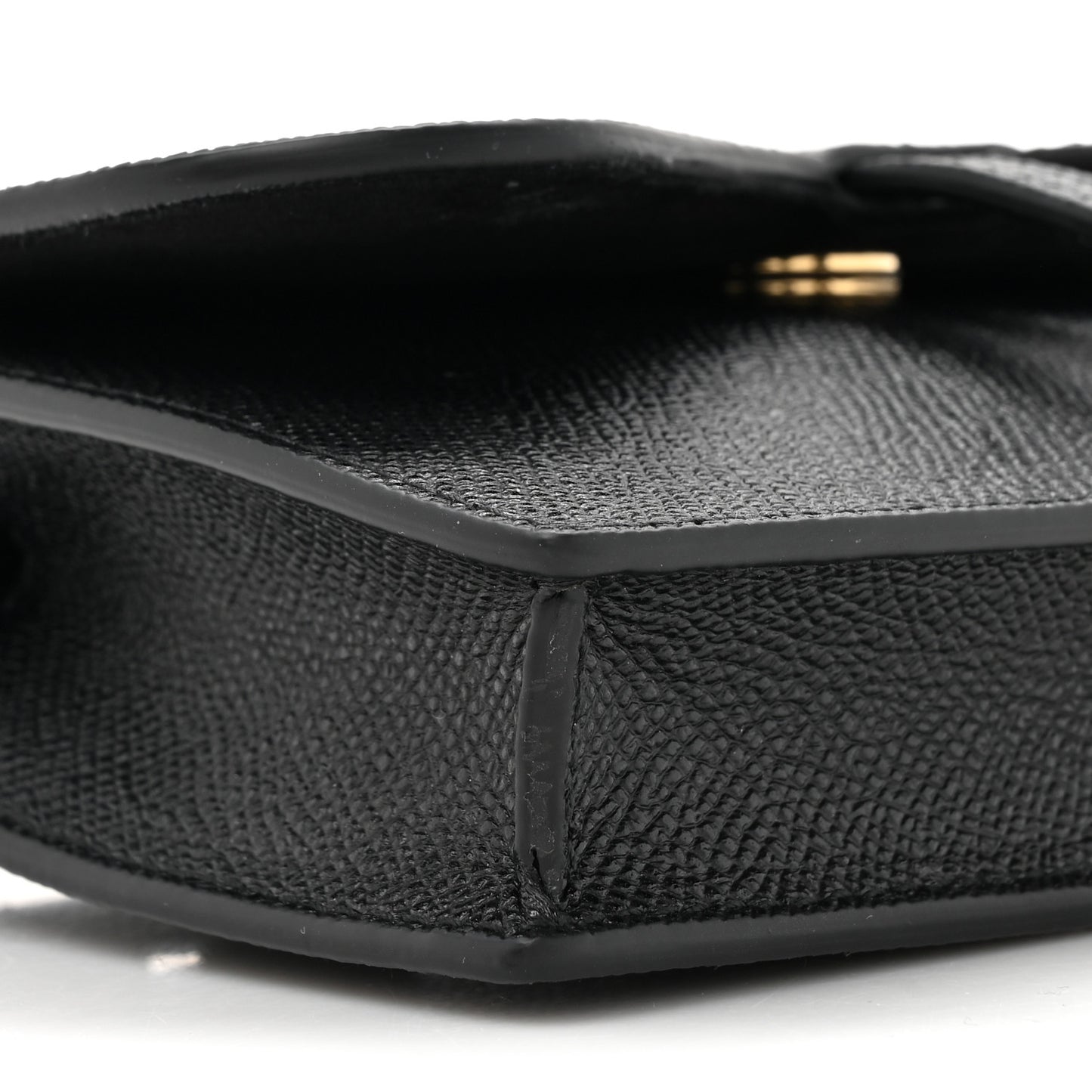 Grained Calfskin Saddle Belt Bag Black