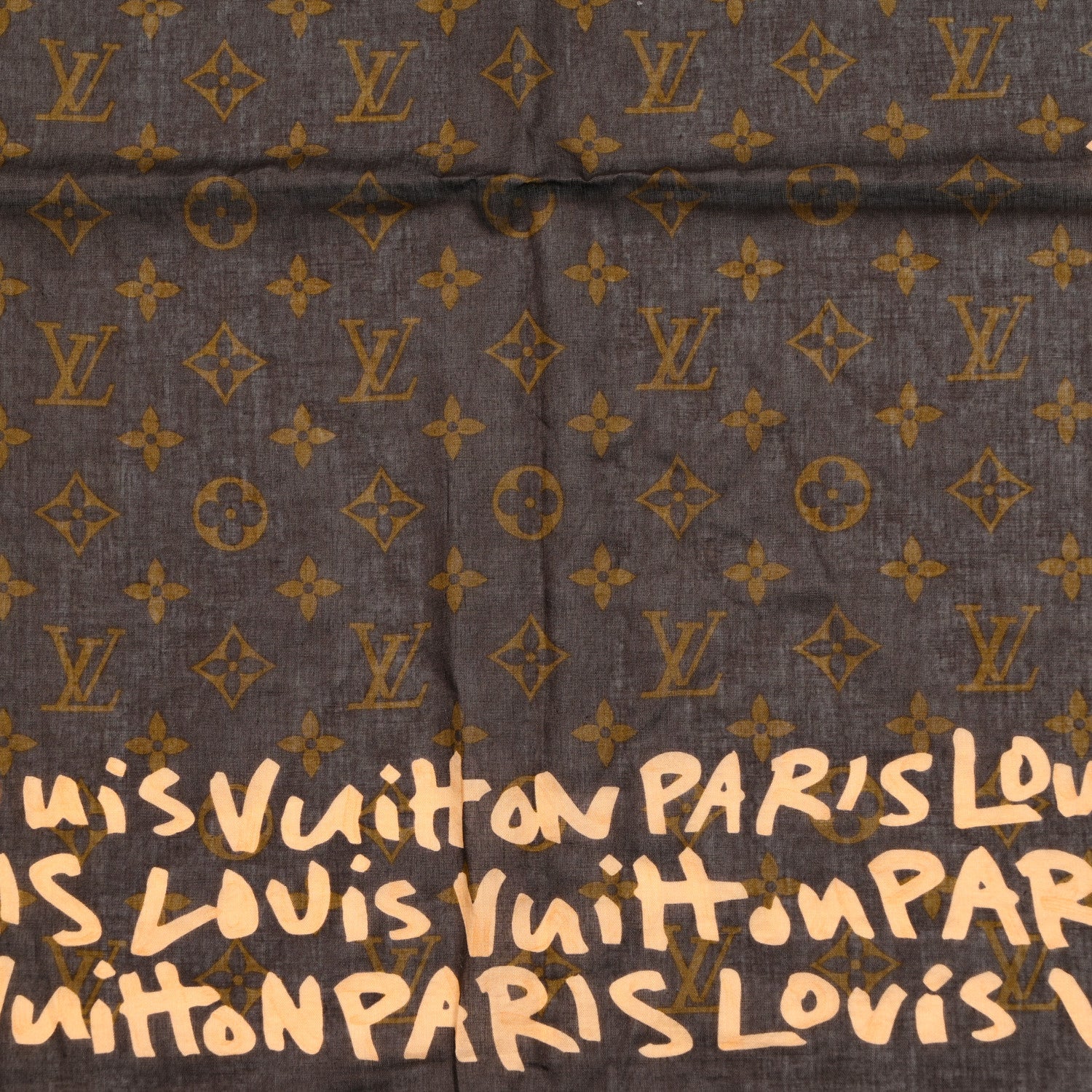Louis Vuitton Silk Graffiti Monogram Scarf Peach 2 of 7