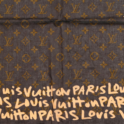 Louis Vuitton Silk Graffiti Monogram Scarf Peach 2 of 7