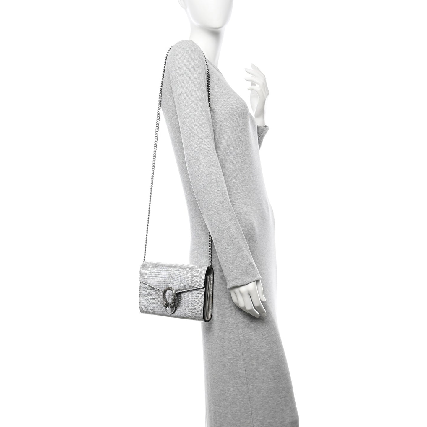 Lizard Mini Dionysus Chain Wallet Silver