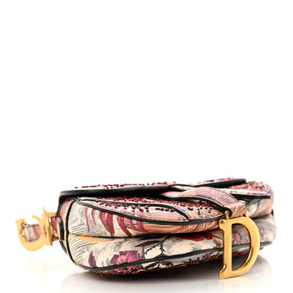 Christian Dior Calfskin Embroidered Phoenix Mini Saddle Bag Red Multicolor 4 of 17