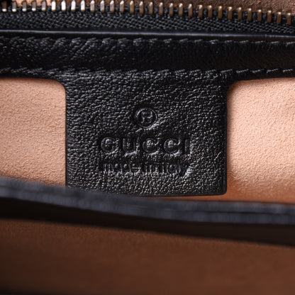 Gucci Azalea Calfskin Matelasse Heart Medium GG Marmont Slim Shoulder Bag Black 6 of 11