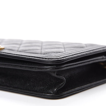 Chanel Caviar Quilted Boy Wallet On Chain WOC Black 7 of 12