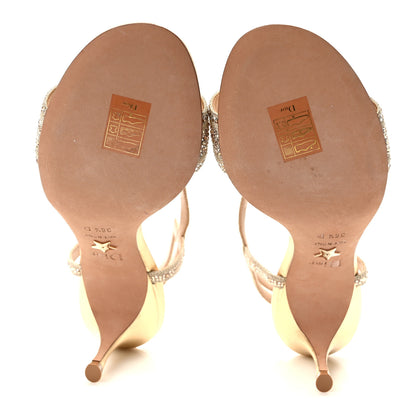 Christian Dior Laminated Calfskin Crystal Embroidered Dway 65mm Sandals 36.5 Gold 5 of 7