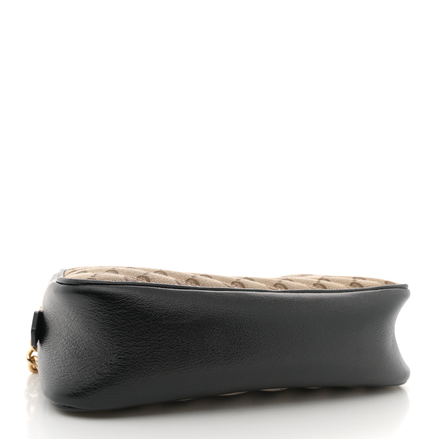 Gucci Monogram Matelasse Diagonal Small GG Marmont Chain Shoulder Bag Beige Black 4 of 14