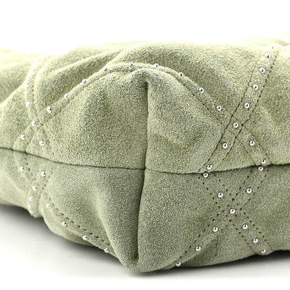 Chanel Suede Stitched Quilted Studded Mini Chanel 22 Light Green 9 of 10