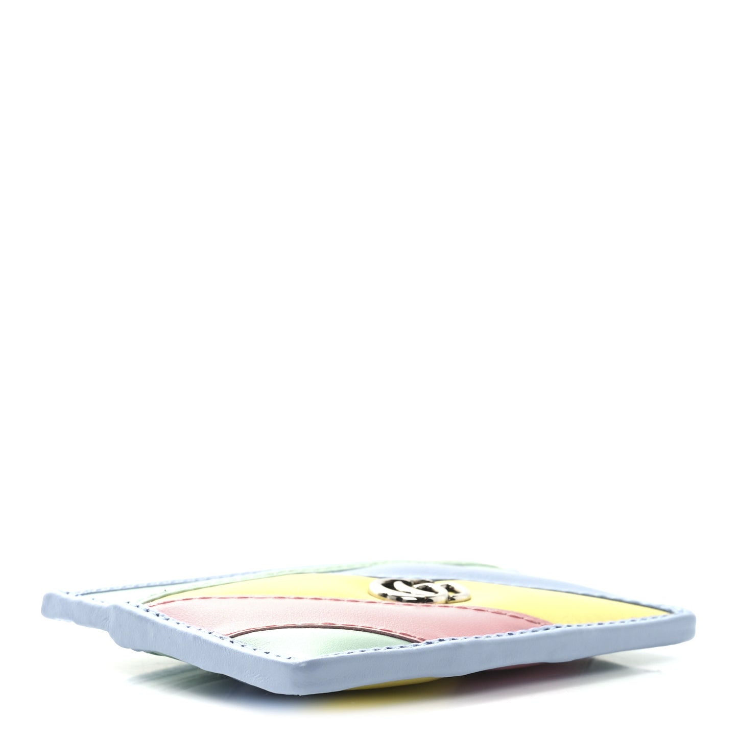 Calfskin Matelasse Diagonal GG Marmont Card Holder Wallet Multicolor Pastel