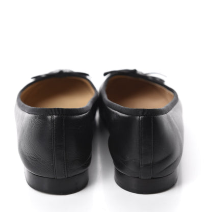 Chanel Lambskin Patent Cap Toe Ballerina Flats 39 Black 5 of 12
