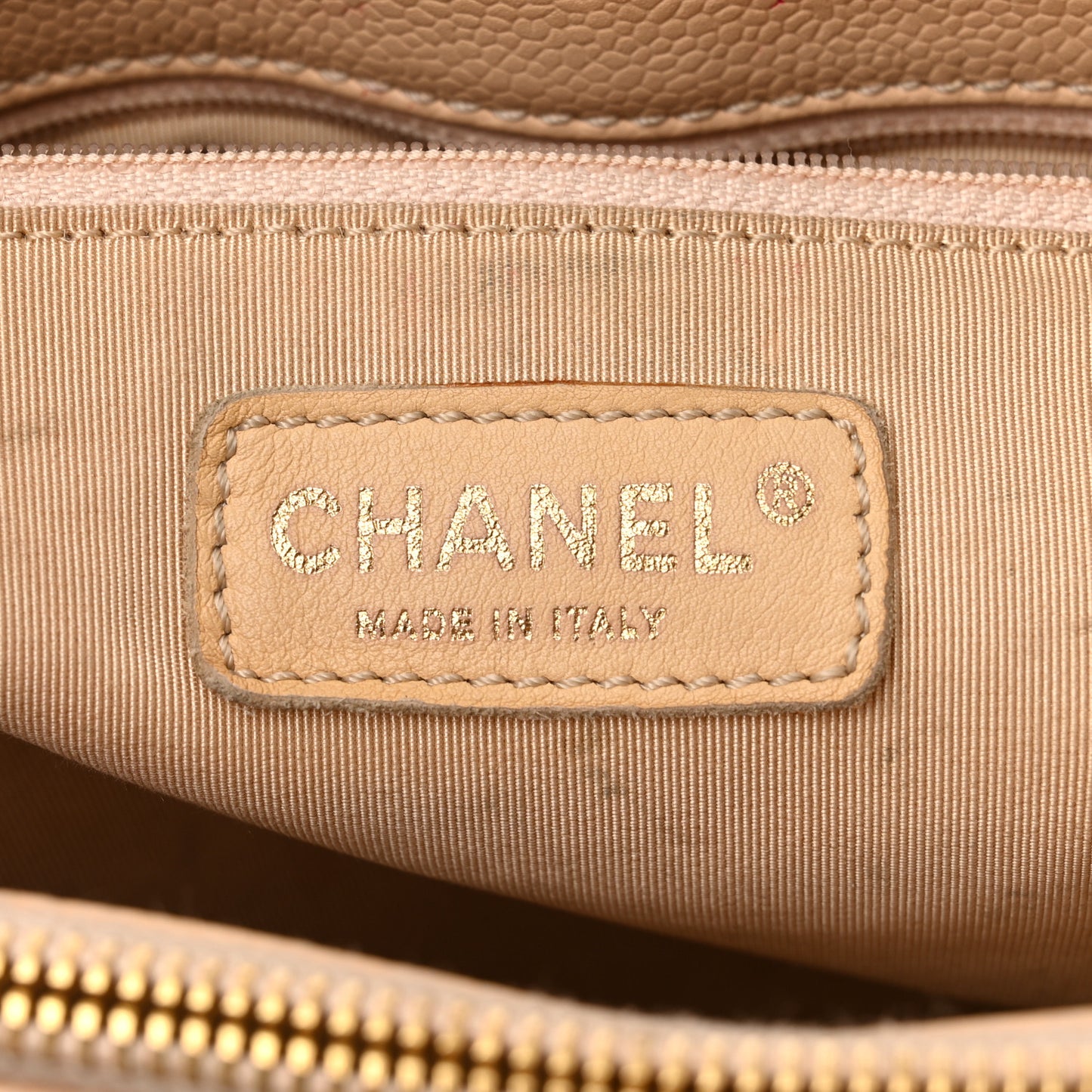 Caviar Quilted Grand Shopping Tote GST Beige