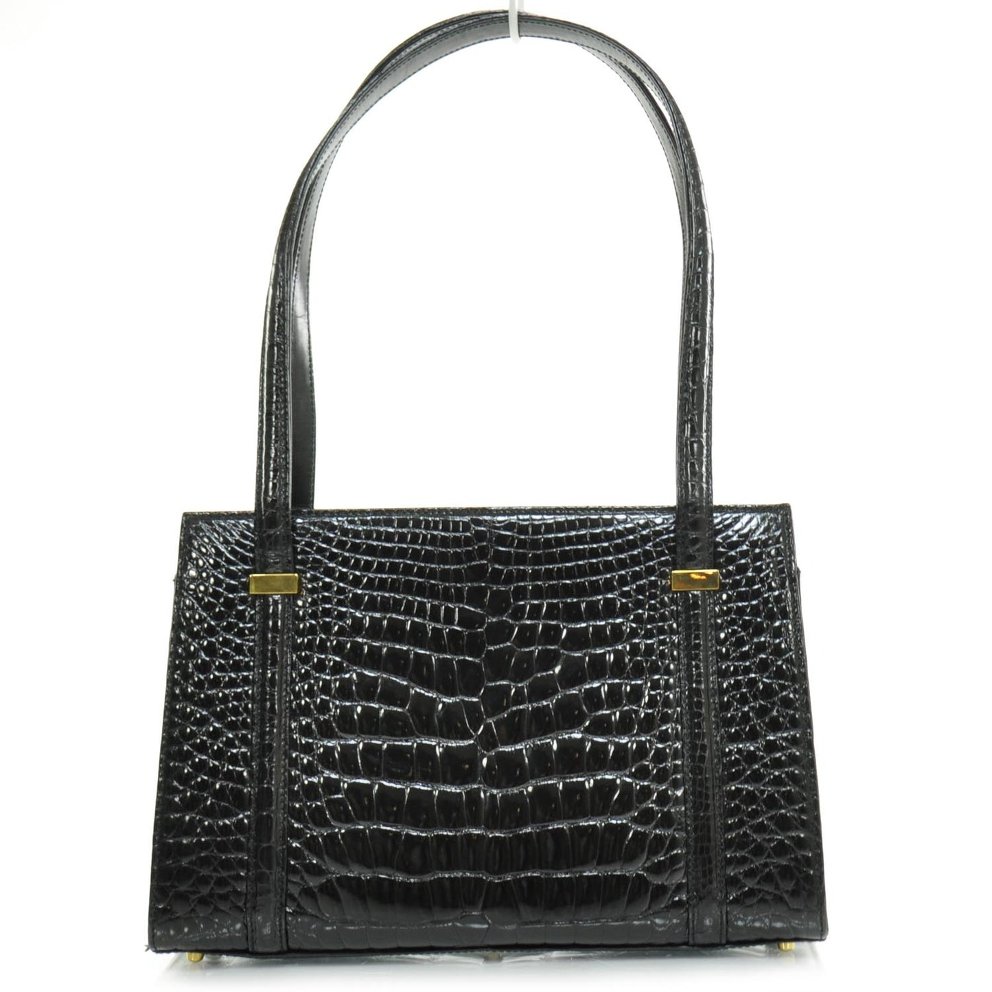 Crocodile Frame Bag Black