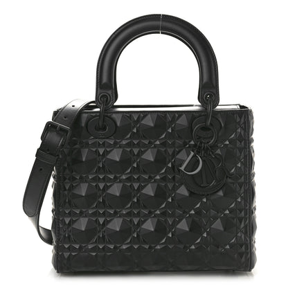 Christian Dior Calfskin Cannage Diamond Cannage Medium Lady Dior Black 1 of 13