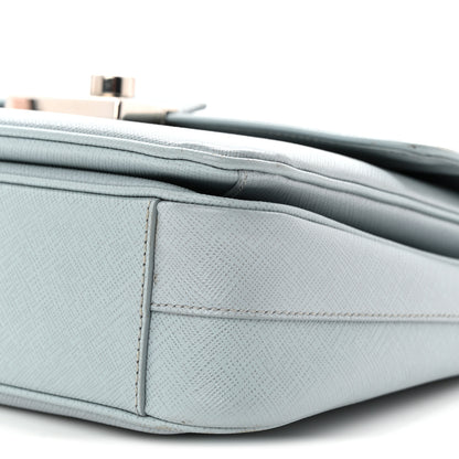 Prada Saffiano Lux Sound Top Handle Light Blue 10 of 17