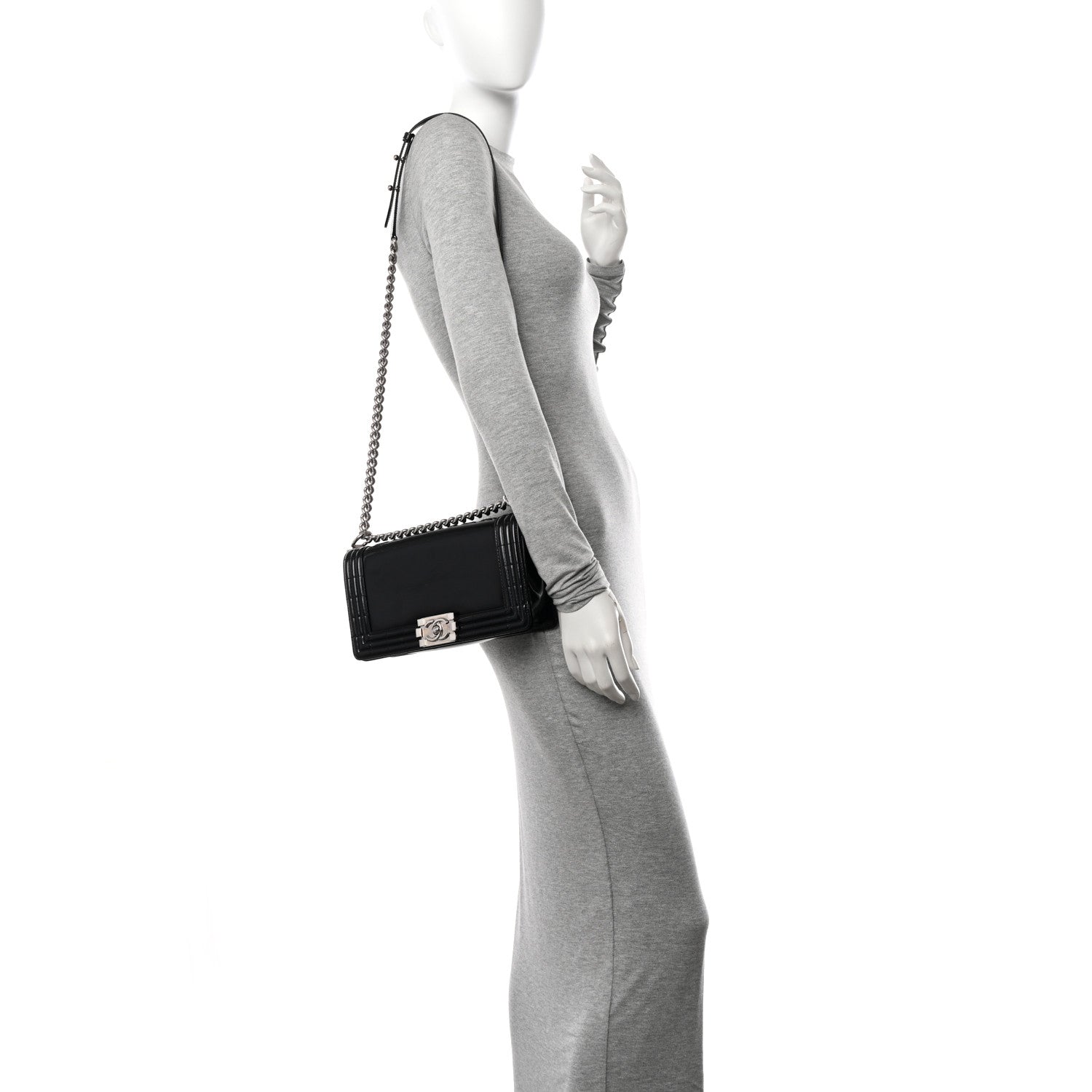 Chanel Glazed Calfskin Medium Boy Flap Black 2 of 13