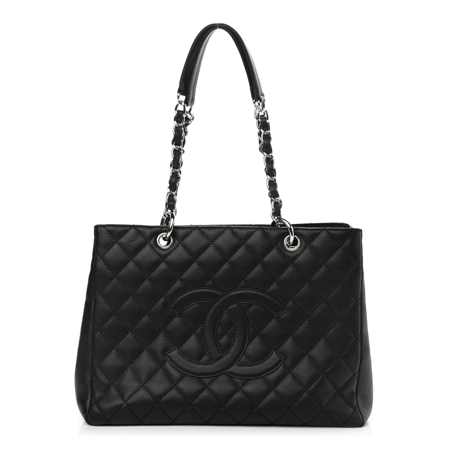 Caviar Quilted Grand Shopping Tote GST Black