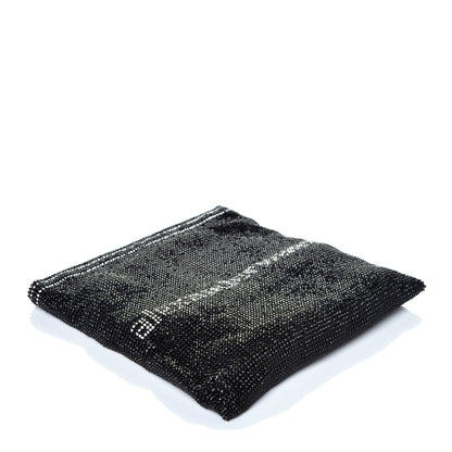 Alexander Wang Rhinestone Chain Mesh Wanglock Logo Pouch Black White 4 of 6