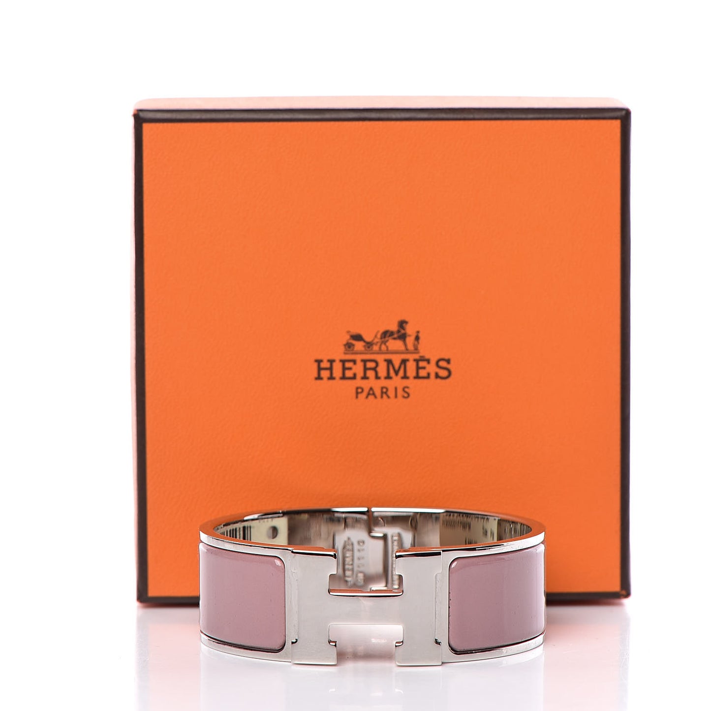Enamel Wide Clic Clac H Bracelet PM Bois De Rose