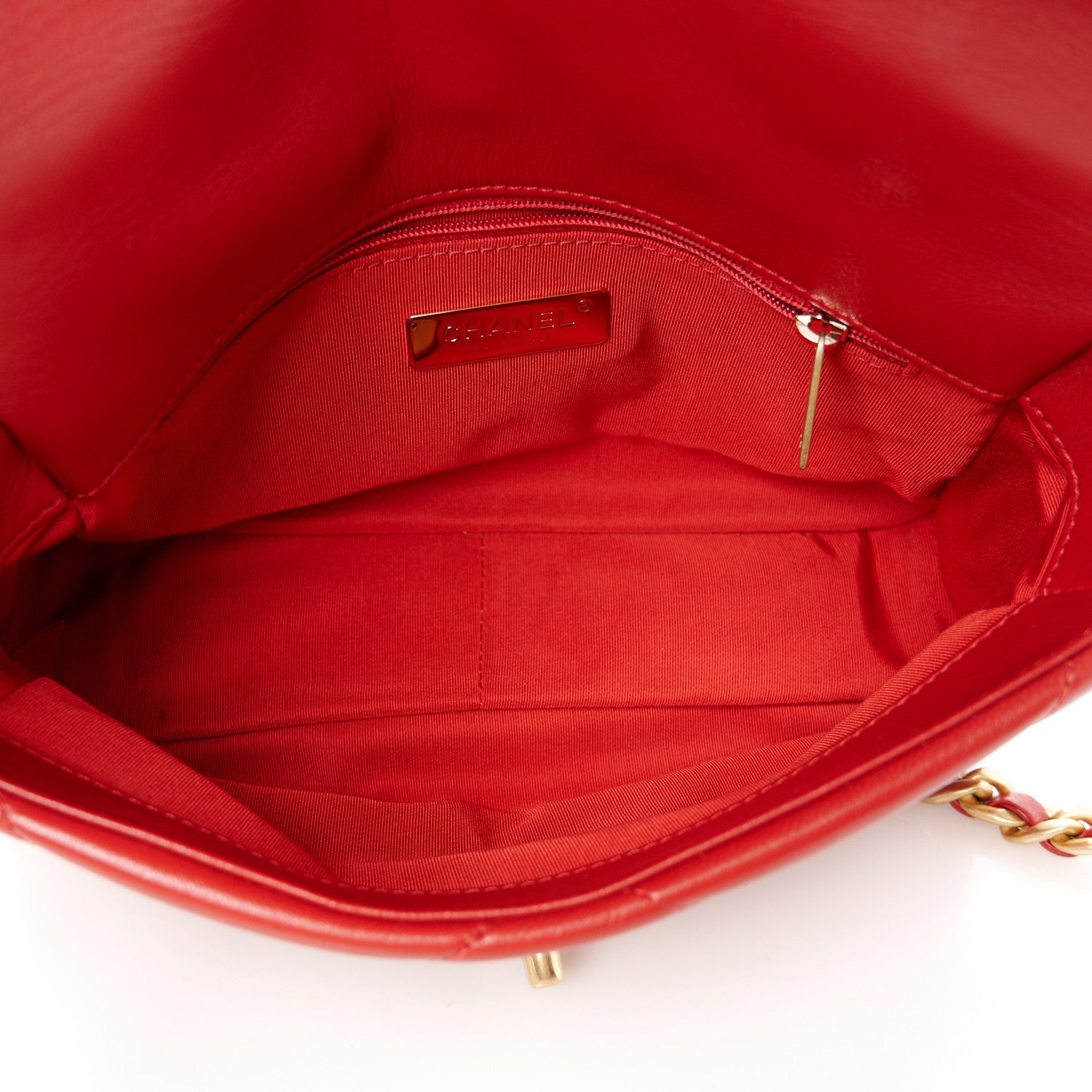 Chanel Goatskin Quilted Medium Chanel 19 Flap Red 5 of 10