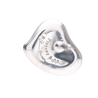 Tiffany Sterling Silver 9.5mm Elsa Peretti Full Heart Earrings 3 of 6