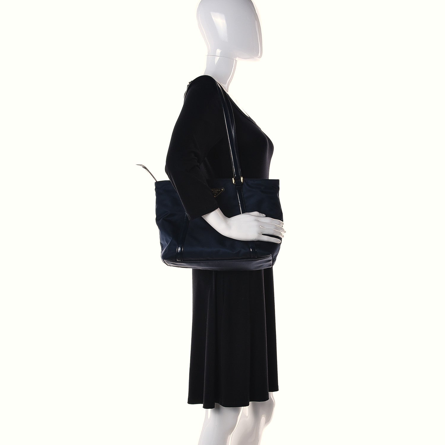 Prada Tessuto Nylon Spazzolato Tote Bleu 2 of 10
