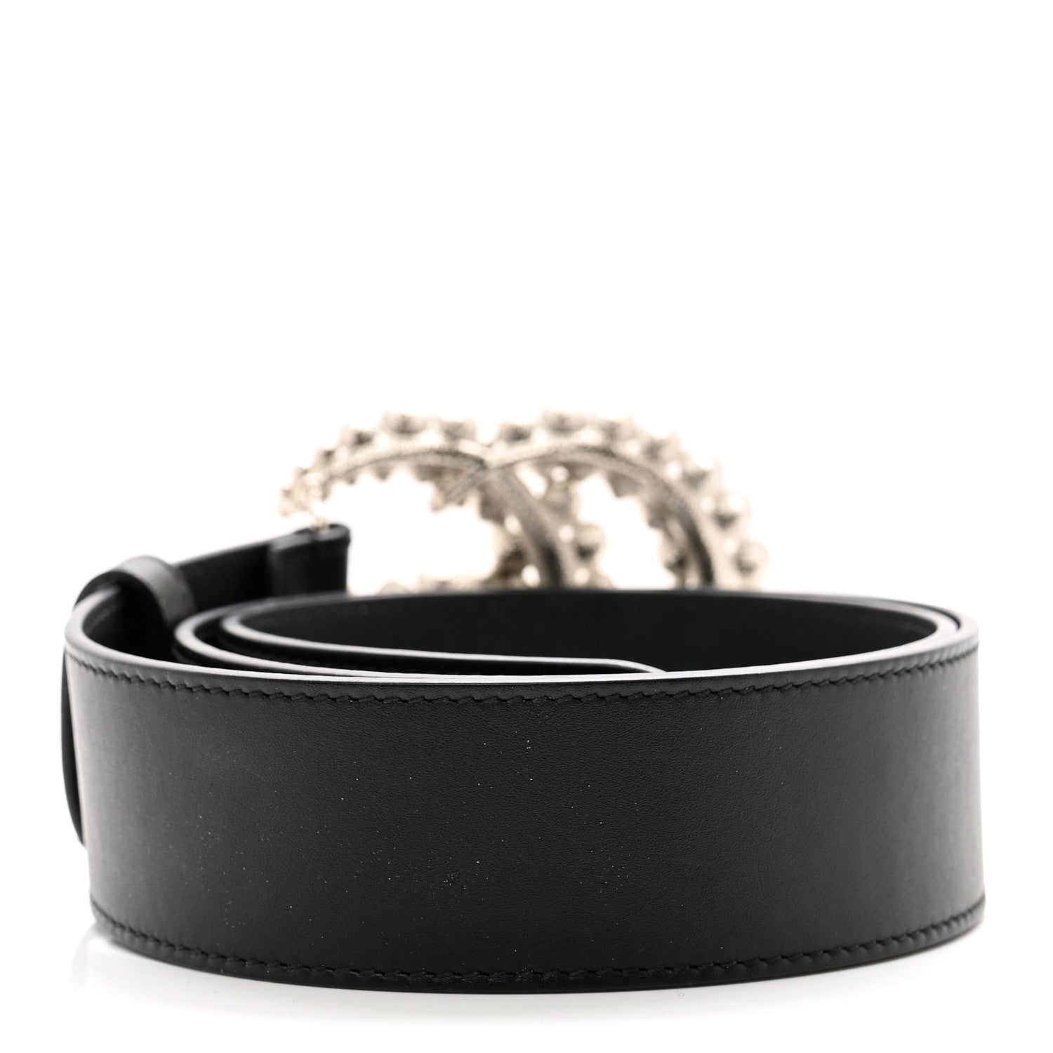 Gucci Calfskin Crystal Double G 40mm Belt 80 32 Black 2 of 4