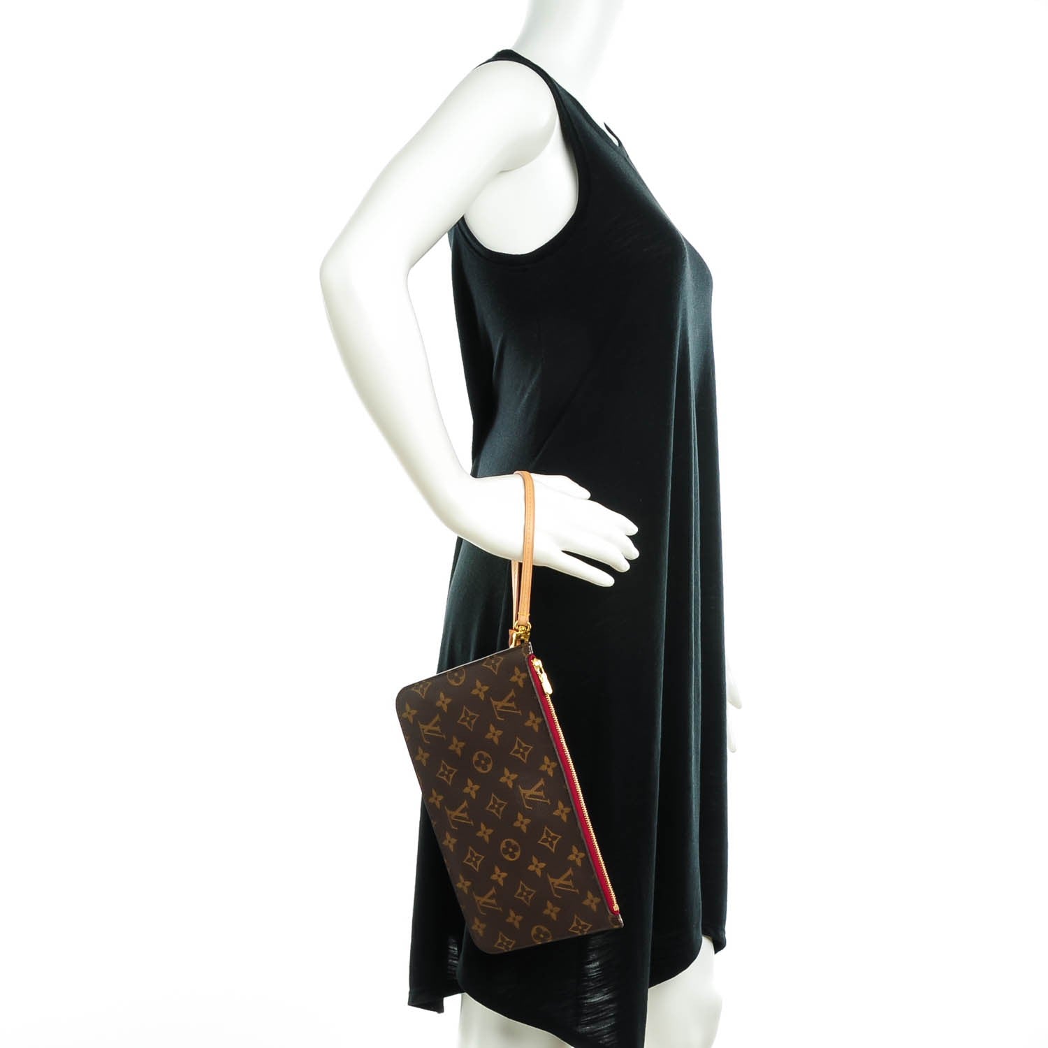Louis Vuitton Monogram Neverfull MM GM Pochette Fuchsia 2 of 8