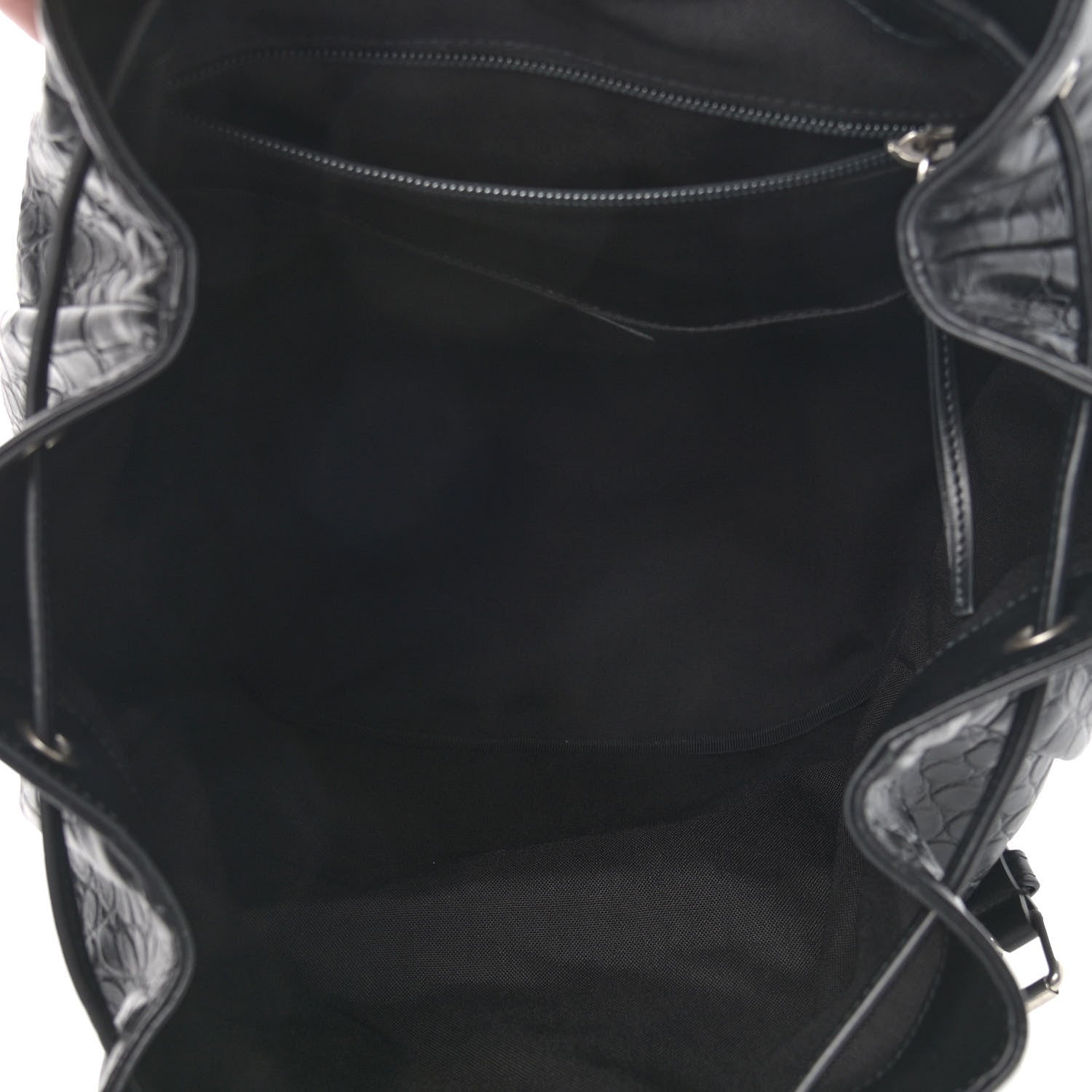 Saint Laurent Crocodile Embossed Lambskin Noe Backpack Black 5 of 9