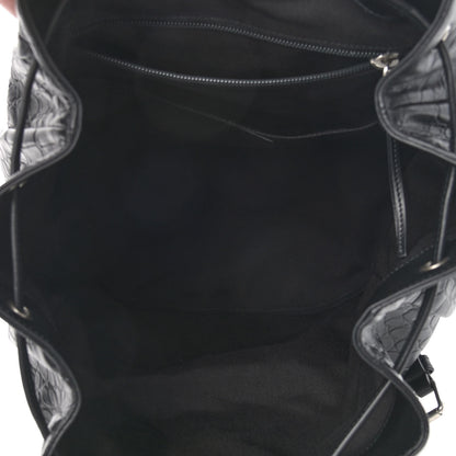 Saint Laurent Crocodile Embossed Lambskin Noe Backpack Black 5 of 9