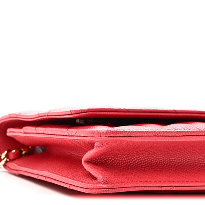 Chanel Caviar Quilted Wallet on Chain WOC Pink 9 of 10
