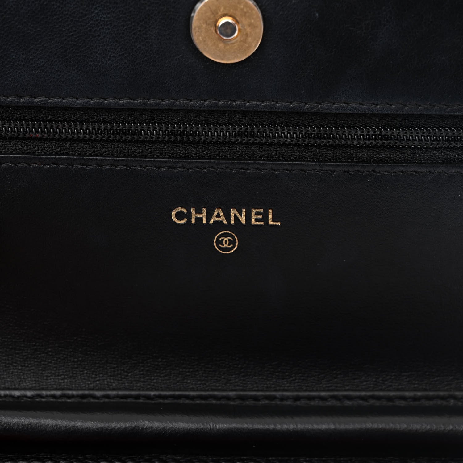 Chanel Lambskin Quilted Chain Around Wallet On Chain WOC Black 6 of 14