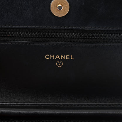 Chanel Lambskin Quilted Chain Around Wallet On Chain WOC Black 6 of 14