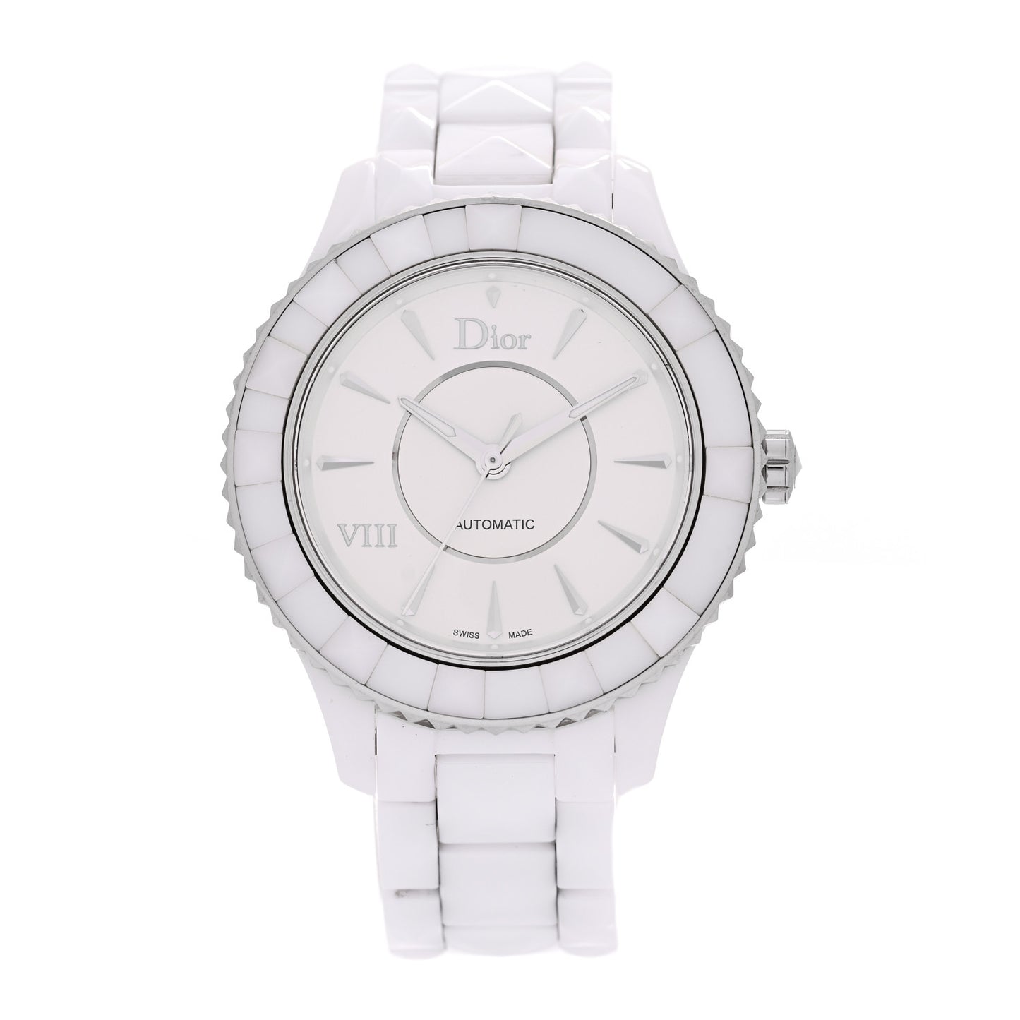 Stainless Steel Ceramic 38mm Dior VIII Automatic Watch White