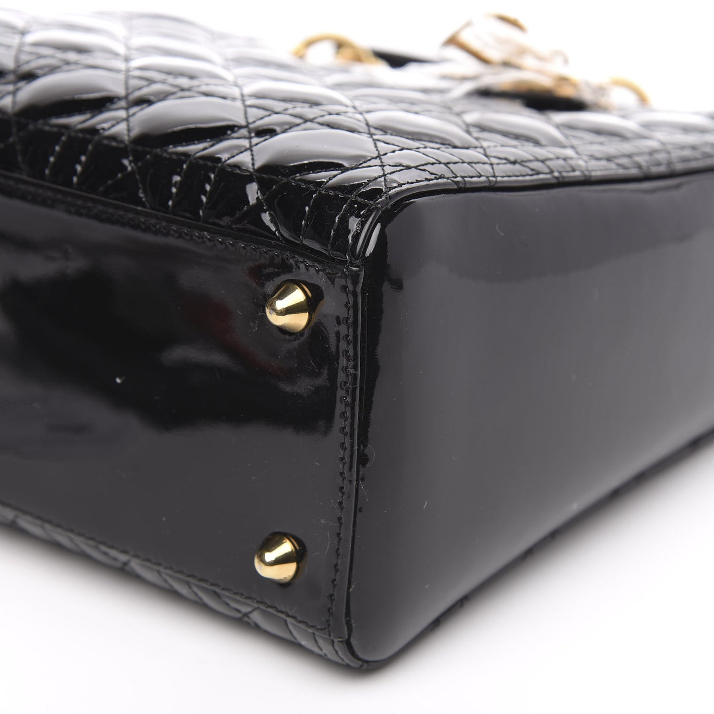 Patent Cannage Large Lady Dior Black