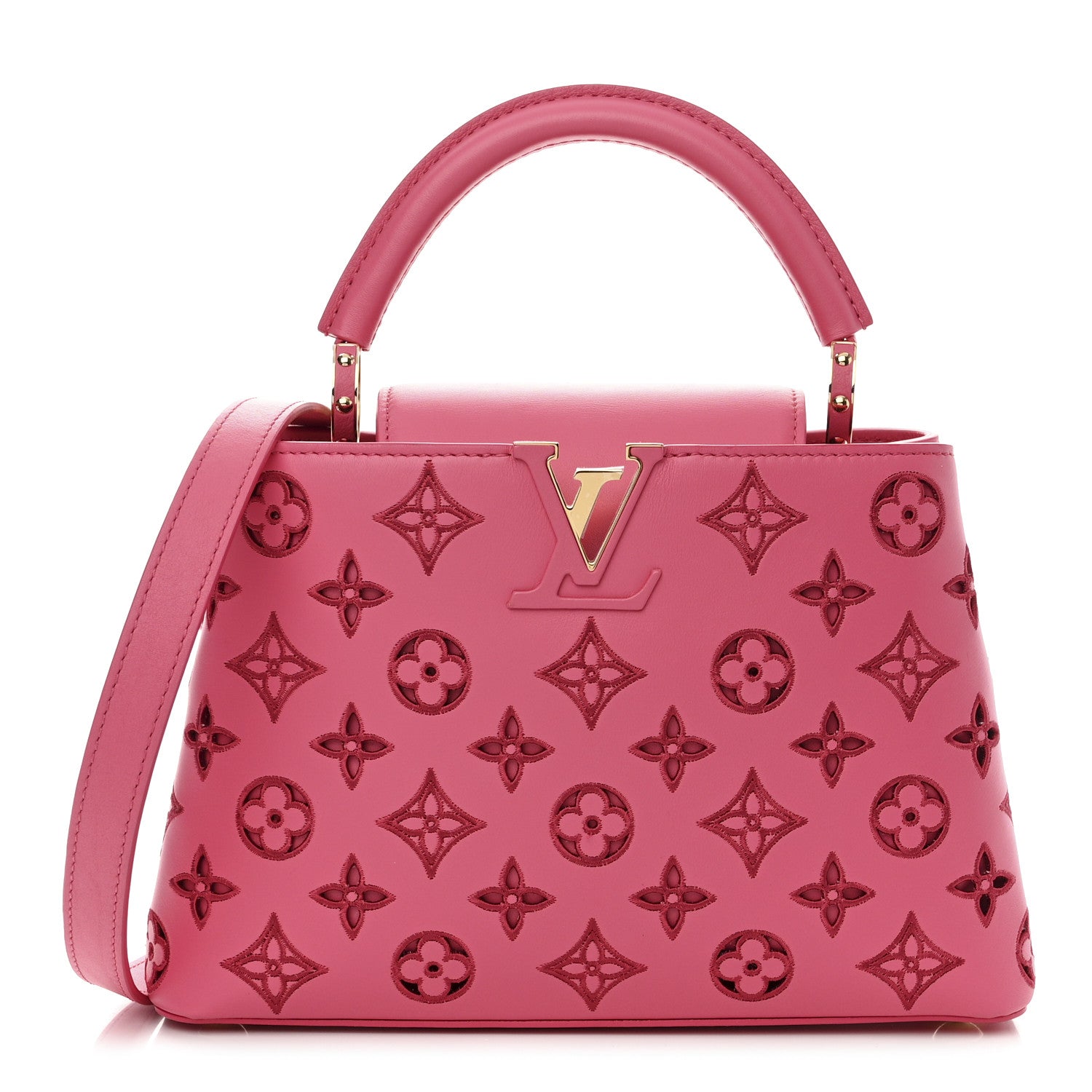 Louis Vuitton Calfskin LV Broderie Anglaise Capucines BB Pink 1 of 9