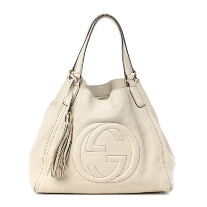 Gucci Pebbled Calfskin Medium Soho Shoulder Bag Off White 1 of 10