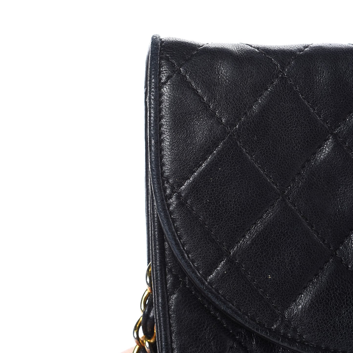Lambskin Quilted Small Tassel Flap Black