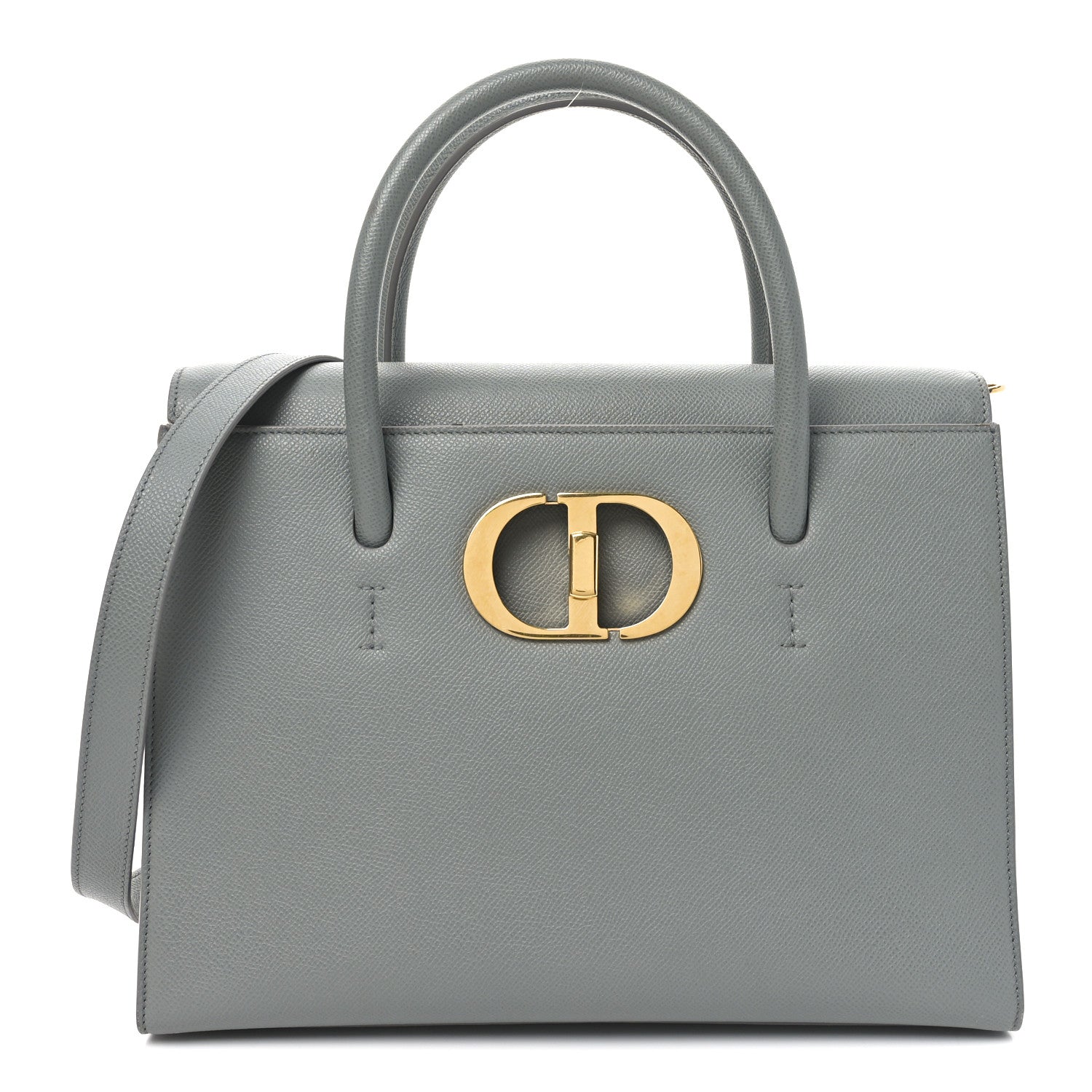 Christian Dior Grained Calfskin Large St. Honore Tote Grey Stone 1 of 9